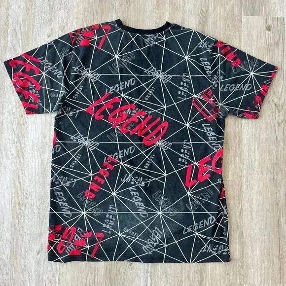 Mens Encrypted Legend Print Black Tshirt - 3X - Picture 3 of 5